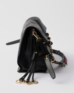 Prada Soft Sound Large Leather Shoulder Bag With Charms - Image 4